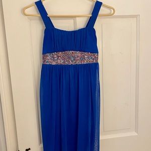 Blue dress with sparkle waist